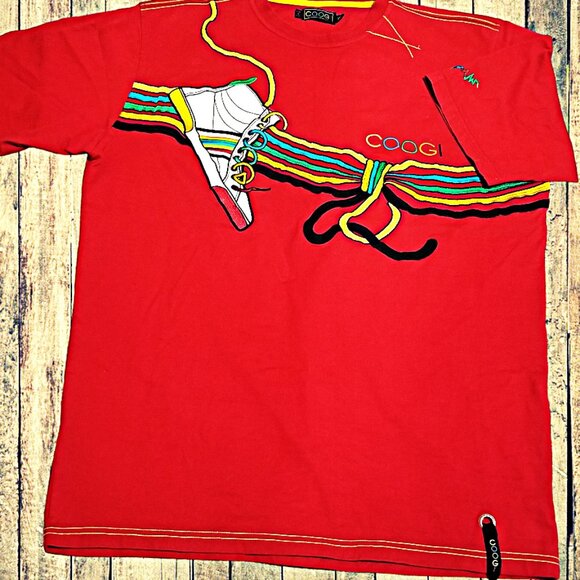 Vintage COOGI Y2K Red T-Shirt Men’s XXL Heavyweight Hip Hop Streetwear Authentic - Picture 3 of 16